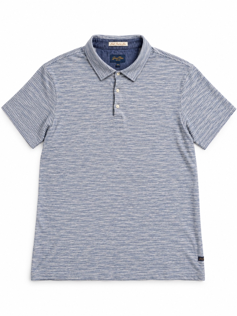 Good Man Brand Sporting Goods Slub Polo Men’s XXL Blue White Cotton
